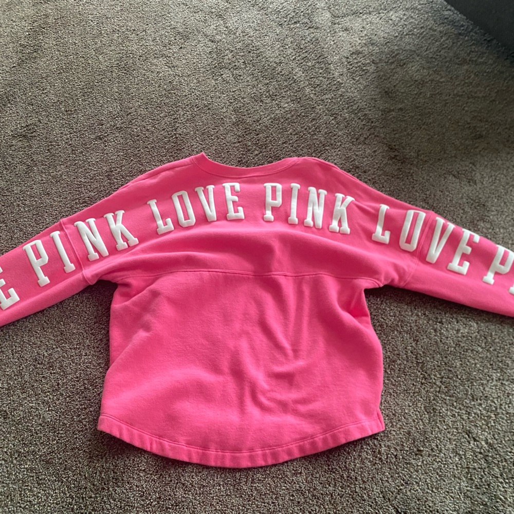 Hot pink split neck Victoria’s Secret Pink sweatshirt